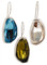 Swarovski Large Calypso Earrings (left to right) in Aquamarine, Olivine, Golden Shadow