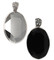 Swarovski Large Oval Gemstone Pendant in (left to right) Metallic Silver, Jet (Black)