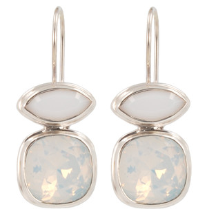Swarovski White Opal & White Alabaster Earrings