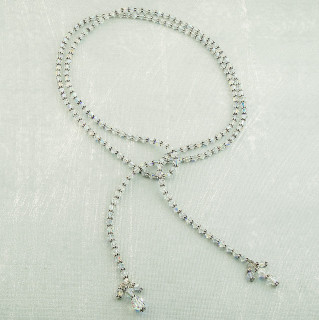Crystal Lariat in Sterling Silver Crystal (Clear)