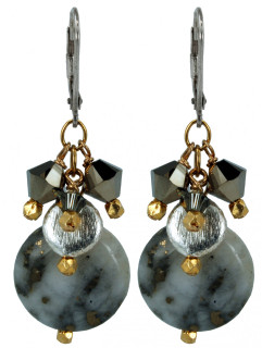 Two-tone Pyrite Cluster Earrings