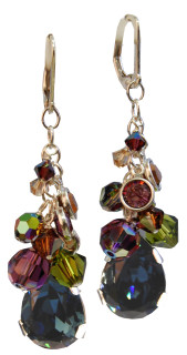 Earth Teardrop Cluster Earrings