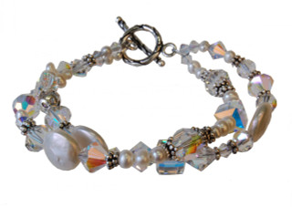 Pearl & Clear Eclectic Bracelet