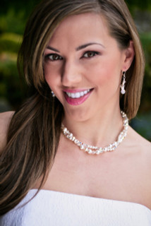 Romance Double Necklace in Sterling Silver shown with the Romance Cluster Earrings.