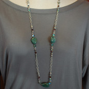 Green Agate Long Necklace
