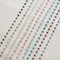 Silver Channel Set Colors, left to right: Jet (Black), Black Diamond, Crystal (Clear), Pastel, Rose, Aquamarine, Blue Zircon, Siam (Red), Sapphire.