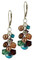 Crystal & Pearl Cluster Earrings in Sterling Silver Leopard Skin