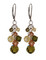 Crystal & Pearl Cluster Earrings in Sterling Silver Peridot