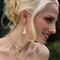 Coin Pearl Cluster Earrings in 18k Gold Vermeil, shown with Coin Pearl Lariat.