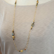Pyrite Long Necklace