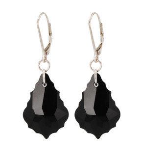 Baroque Earrings in Jet (Black) Sterling Silver