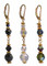 Crystal Dangle Earrings in 18k Gold Vermeil in (left to right) Jet (Black), Crystal (Clear AB), Earth