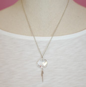 Clear Chain Button Necklace