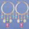 Crystal Hoop Earrings in 18k Gold Vermeil Pastel
