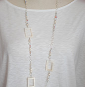 White Shell Long Necklace