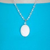 White Alabaster Drop Necklace