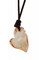 Small Devoted Heart Leather Necklace in Golden Shadow on Brown Leather