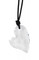 Large Devoted Heart Leather Necklace in Crystal (Clear) on Black Leather