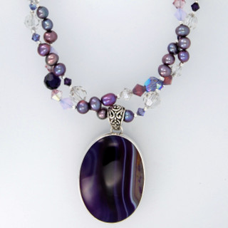 Purple Velvet Double Necklace