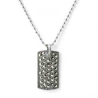 Judith Jack Marcasite Dog Tag Necklace