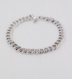 Parallel Curb Chain Charm Bracelet