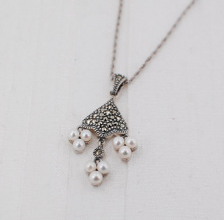 Pearl & Marcasite Necklace