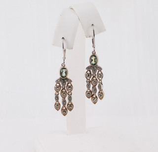 Quartz & Marcasite Drops Earring
