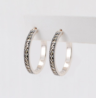 Marcasite Hoop Earrings