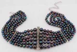 Blue Pearl Statement Necklace