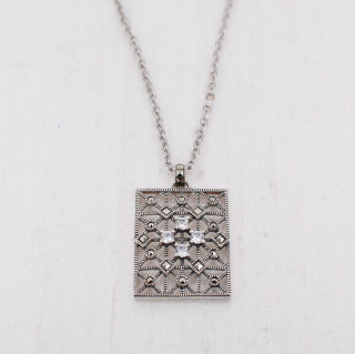 Cubic Zircona & Marcasite Pendant Necklace