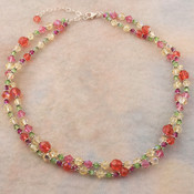 Double Necklace in Sterling Silver Hibiscus