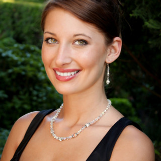 Basic Necklace in Crystal (Clear) shown with the Crystal Dangle Earrings in Crystal (Clear).