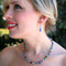 Basic Necklace in Sterling Silver Multi shown with the Two Crystal Earrings in Sapphire.