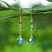 Crystal Dangle Earrings in 18k Gold Vermeil Serenity