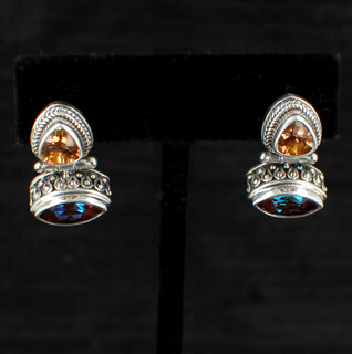 Azotic Topaz & Canary Topaz Post Earrings