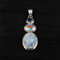Moonstone, Mercury Quartz & Azotic Blue Topaz Long Pendant