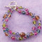 Double Bracelet shown in Sterling Silver Soleil - Smoked Topaz, Fuchsia, Tanzanite, Olivine & Montana Swarovski crystals.
