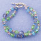 Double Bracelet shown in Sterling Silver Serenity - Sapphire, Tanzanite, Peridot & Aquamarine Swarovski crystals.