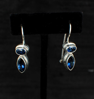 Azotic Blue Topaz Marquis & Oval Earrings