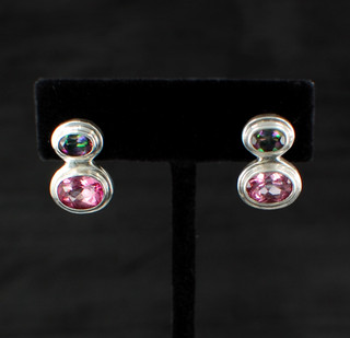 Mystic & Pink Topaz Post Earrings