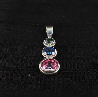 Pink, Blue & Mystic Topaz Pendant