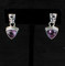 Amethyst Trillion Post Earrings