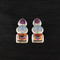 Azotic Topaz, Moonstone & Raspberry Quartz Post Earrings