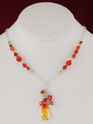 Teardrop Cluster Necklace in Fire