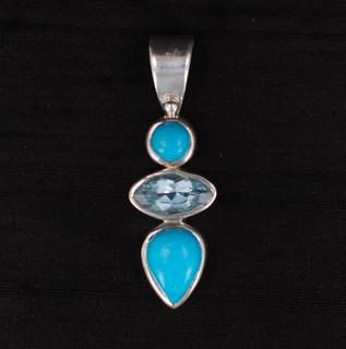 Turquoise & Blue Topaz Pendant