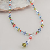 Crystal Drop Necklace in Sterling Silver Garden