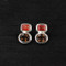 Smoked Topaz & Salmon Quartz Post Earrings