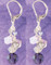 Crystal Cluster Earrings in Sterling Silver Orchid