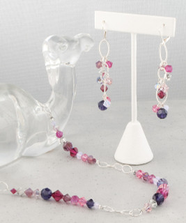 Cupid Necklace shown with the Cupid Cluster Earrings.