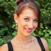 Small Necklace in Sterling Silver Crystal (Clear) shown with the Single Crystal Post Earrings in Crystal (Clear).